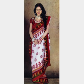 Kaajal’s Dhupian printed silk Sharee
